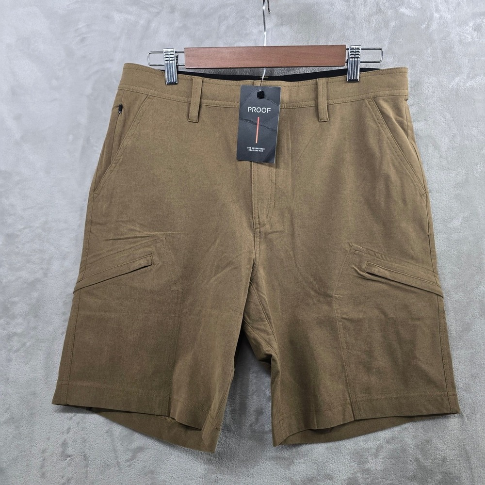 NWT‎ Proof Size 33 Equator Short Brown Performance Cargo Tech Utility Shorts